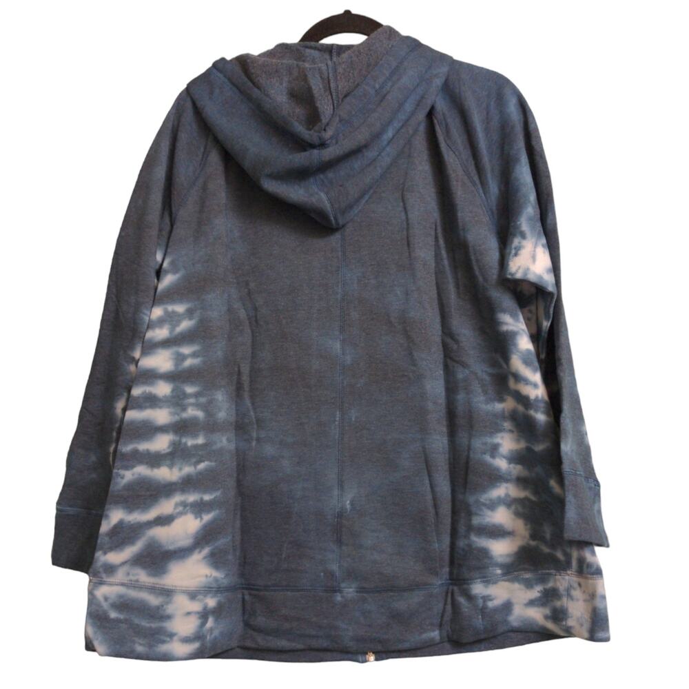 Lane Bryant LIVI Active Sweatshirt Full Zip Tie Dye Hoodie Blue White 18/20 New - Picture 5 of 10